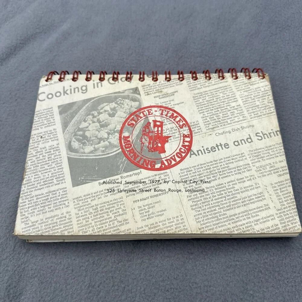 Hot Off the Press Good Cooking from the State Times Morning Advocate 1977 Spiral